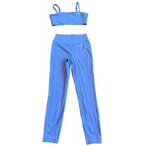 TLF Take Life Further Two Piece Workout Set Athletic Leggings Bra Top Sz Medium